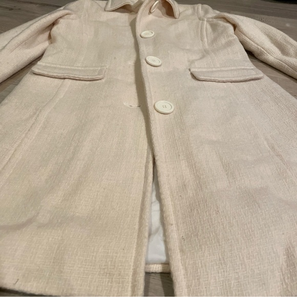 Women’s Vintage Forever 21 Beige Pea Coat L 95%wool Blend - Picture 2 of 6